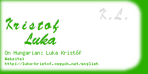kristof luka business card