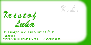 kristof luka business card